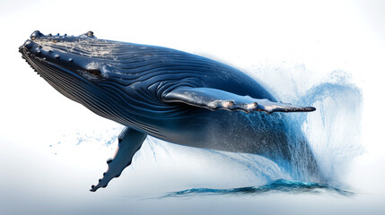 Humpback whale jumps out of the water. Beautiful jump, Humpback whale breaching