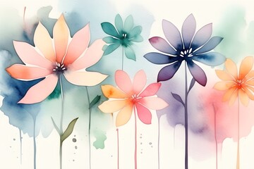 abstract watercolor classic pastel flowers background, pastel, romance