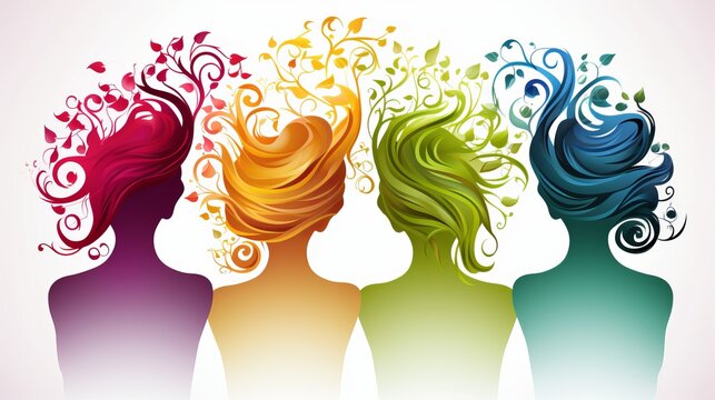 Supportive friends silhouettes of three women embracing mental health friendship