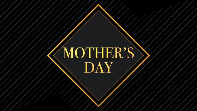 Celebrate Mother's Day with a stylish black and gold diamond-shaped design, featuring the words mother's day in the center. Perfect for showing appreciation!