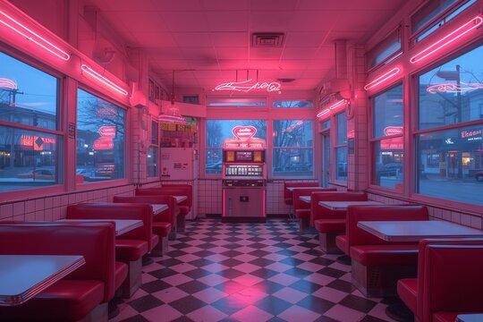 Pink Neon Paradise A Vintage Arcade Experience Generative AI