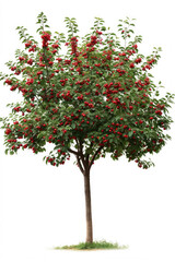 Fototapeta na wymiar Cherry tree with fruits isolated on a white background
