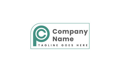 PC letter logo design template