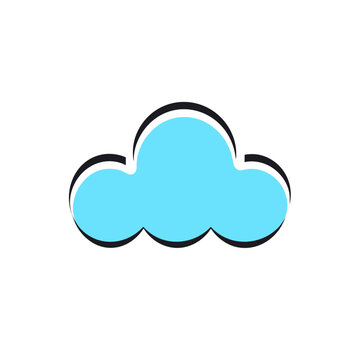 Cloud technologies service filled blue logo. Partnership business value. Cloud simple icon. Design element. Created with artificial intelligence. Ai art for corporate branding, website