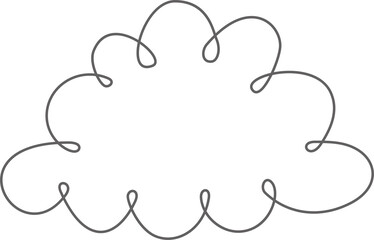Scallop edge cloud frame. Shape with lace border. Cute hand drawn doodle box with frill. Outline