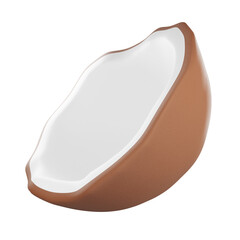 Coconut 3D Icon Illustration