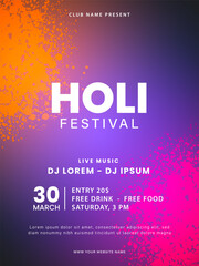Holi festival poster design. Colorful Holi celebration flyer template. Indian Festival of Colors. Vector illustration - obrazy, fototapety, plakaty