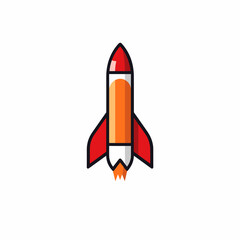 Space technology company filled outline colorful logo. Efficiency business value. Rocket ship simple icon. Design element. Created with artificial intelligence. Ai art for corporate branding, website