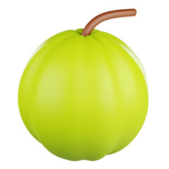 Green Guave 3D Icon Illustration