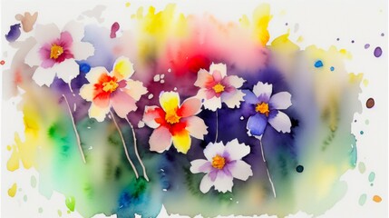 Fototapeta na wymiar watercolor flowers background