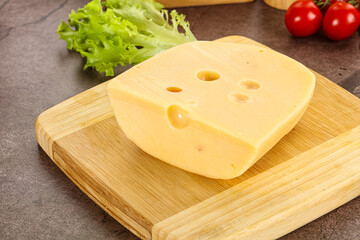 Gourmet Maasdam cheese with hole