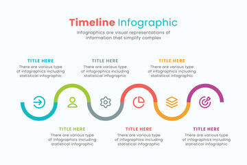 Timeline vector infographic design template for presentations, workflow or process diagram, flowchart.