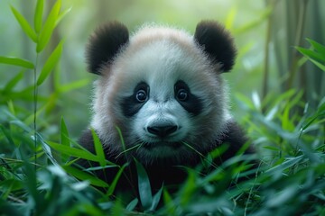 Panda Bear Selfie A Cute and Cuddly Moment in the Wild Generative AI