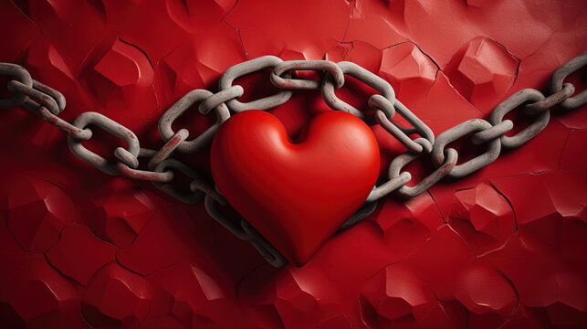 Heart with chains. Created with Ai