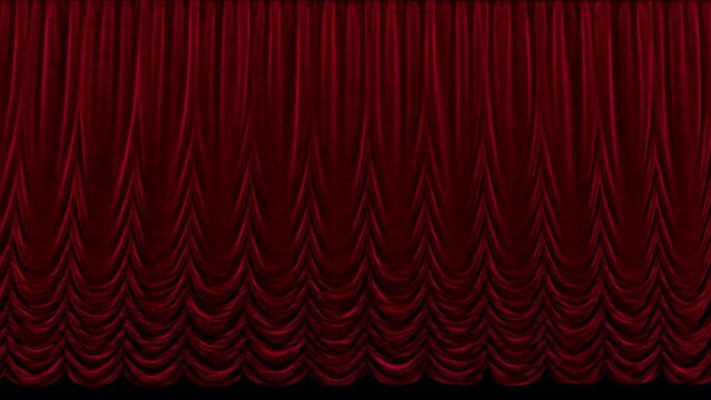 Red rising theater curtain with alpha channel