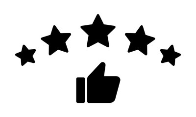 Customer experience with thumb up icon. Five star feedback with like vector