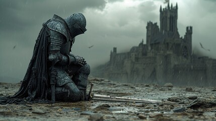 Fantasy Knight's Quest A Medieval Adventure Generative AI - obrazy, fototapety, plakaty