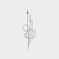 Line Dot Tattoo M_2204005