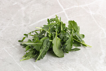 Green Arugula heap over background