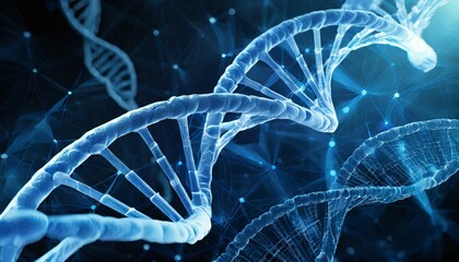 ヘリックスヒトDNA構造　青い背景　