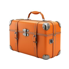 an orange suitcase with a handle