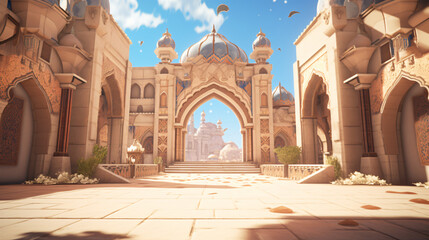 Fototapeta na wymiar The entrance to the mosque