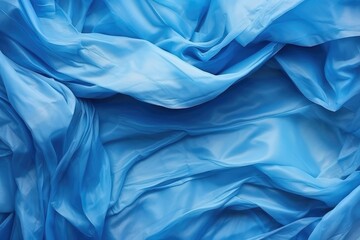 Azure Elegance: Luxurious Satin Waves Flowing in Tranquil Blue - Generative AI