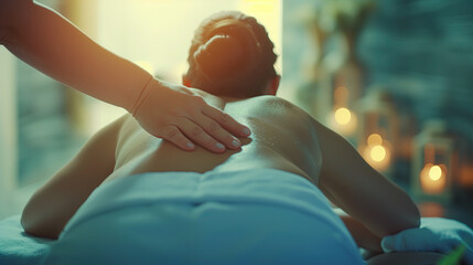woman reiceiving massage at the spa 