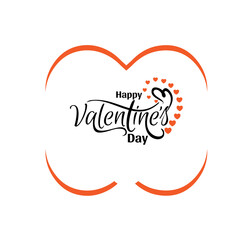 Fototapeta premium Happy Valentine's Day with a heart-shaped invitation card. Happy Valentines Day vector illustration.