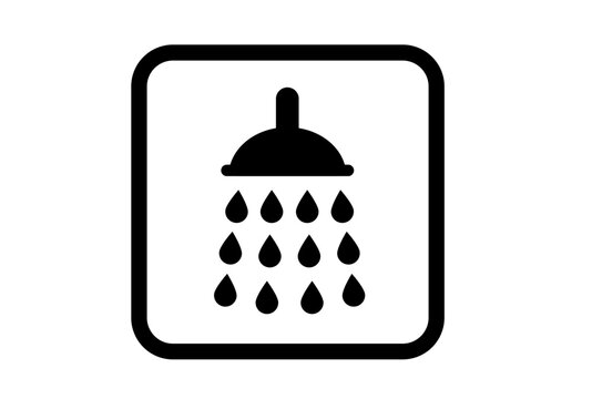 recommend clip art: Shower symbol. Illustration symbol on clear background ready to print, label. Vector.
