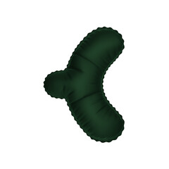3D deep dark green color helium balloon "angle brackets" symbol 