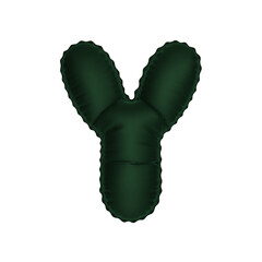 3D deep dark green color helium balloon letter Y