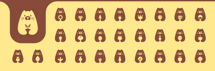 otter cute mascot flat modern icon collection logo design vector