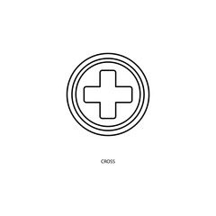 cross concept line icon. Simple element illustration. cross concept outline symbol design.