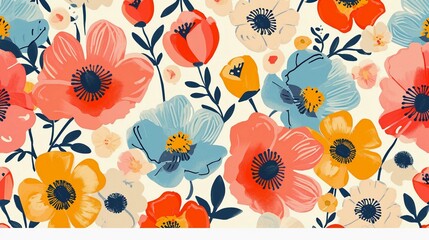 bright flower tile pattern