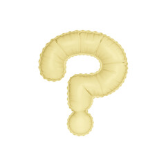 3D pastel light yellow color helium balloon "question mark" ?  symbol  