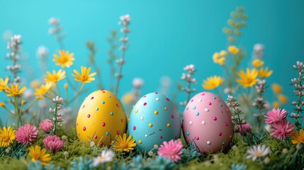 colorful easter eggs holiday background