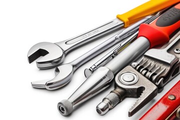 Fototapeta premium Work tools on Withe Background, Exellent Clipping Path Included 