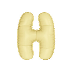 3D pastel light yellow color helium balloon letter H