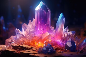 Enchanted Crystal Garden: Vibrant Quartz Wonders of Nature Generative AI