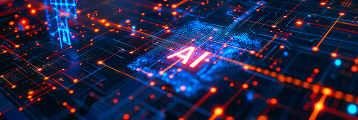 Fototapeta premium Images of AI Technology Worldliness