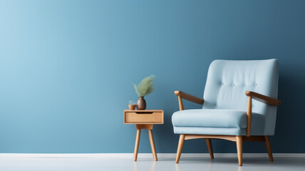 Fototapeta na wymiar Modern living room interior composition with fluffy armchair