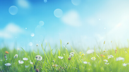 Fototapeta na wymiar Beautiful sunny spring meadow
