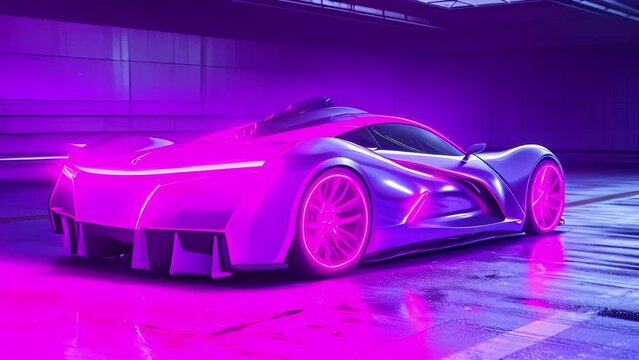 On this sleek silver car the neon hot pink racing stripe adds a touch of feminine fierceness challenging gender stereotypes in the maledominated world of racing.
