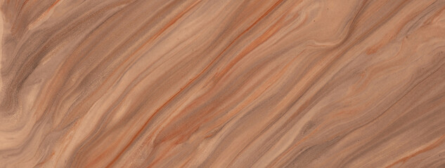 Abstract fluid art background dark brown and beige colors. Liquid marble. Acrylic painting with umber pearl gradient.