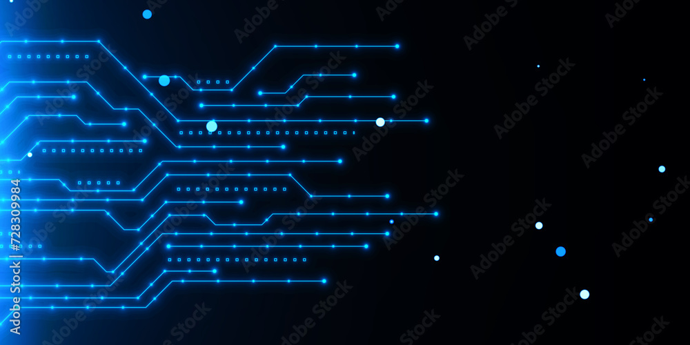 Poster creative digital blue circuit grid wallpaper. landing page concept. technology, innovation and ai co