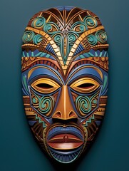 African Tribal Mask Designs Scenic Vista Wall Art: Tribal Horizons Unveiled