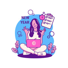 New Year Resolution - Flat Design