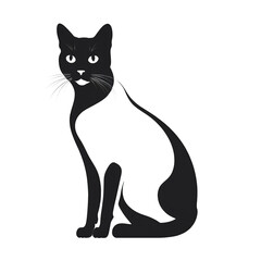Graphic Design of Cat Silhouette in Modern Style