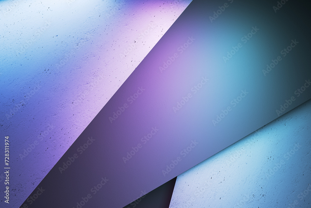 Poster Creative gradient blue geometric backdrop. Landing page concept. 3D Rendering.